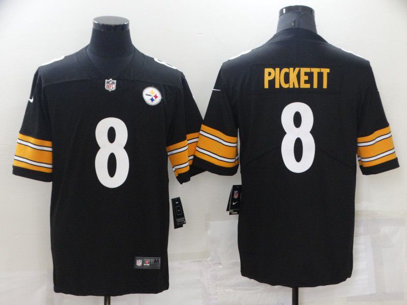 Men Pittsburgh Steelers 8 Pickett Black 2022 Nike Limited Vapor Untouchable NFL Jersey